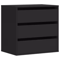 vidaXL Corner Chest of Drawers Storage Drawer Side Cabinet Engineered Wood - black, 60 x 41 x 58 cm