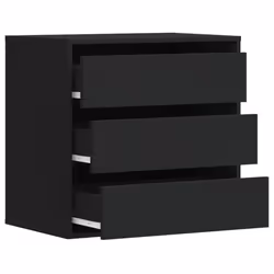 vidaXL Corner Chest of Drawers Storage Drawer Side Cabinet Engineered Wood - black, 60 x 41 x 58 cm - Additional view 4