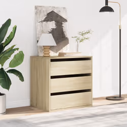 vidaXL Corner Chest of Drawers Storage Drawer Side Cabinet Engineered Wood - sonoma oak, 60 x 41 x 58 cm