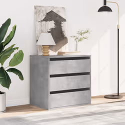 vidaXL Corner Chest of Drawers Storage Drawer Side Cabinet Engineered Wood - concrete grey, 60 x 41 x 58 cm - Additional view 2
