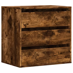vidaXL Corner Chest of Drawers Storage Drawer Side Cabinet Engineered Wood - smoked oak, 60 x 41 x 58 cm