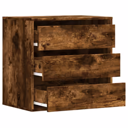vidaXL Corner Chest of Drawers Storage Drawer Side Cabinet Engineered Wood - smoked oak, 60 x 41 x 58 cm - Additional view 4