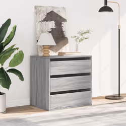 vidaXL Corner Chest of Drawers Storage Drawer Side Cabinet Engineered Wood - grey sonoma, 60 x 41 x 58 cm