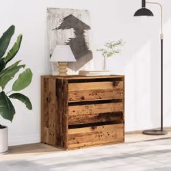 vidaXL Corner Chest of Drawers Storage Drawer Side Cabinet Engineered Wood - old wood, 60 x 41 x 58 cm