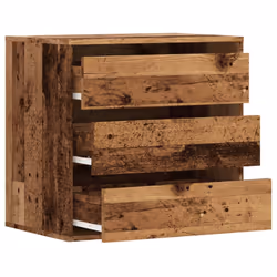vidaXL Corner Chest of Drawers Storage Drawer Side Cabinet Engineered Wood - old wood, 60 x 41 x 58 cm - Additional view 4