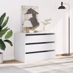 vidaXL Corner Chest of Drawers Storage Drawer Side Cabinet Engineered Wood - white, 80 x 41 x 58 cm - Additional view 2