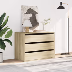 vidaXL Corner Chest of Drawers Storage Drawer Side Cabinet Engineered Wood - sonoma oak, 80 x 41 x 58 cm - Additional view 2