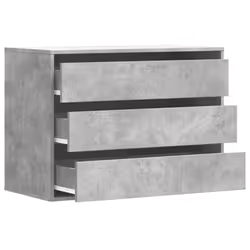 vidaXL Corner Chest of Drawers Storage Drawer Side Cabinet Engineered Wood - concrete grey, 80 x 41 x 58 cm - Additional view 4
