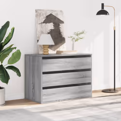 vidaXL Corner Chest of Drawers Storage Drawer Side Cabinet Engineered Wood - grey sonoma, 80 x 41 x 58 cm - Additional view 2