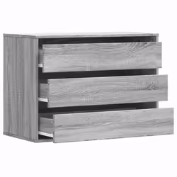 vidaXL Corner Chest of Drawers Storage Drawer Side Cabinet Engineered Wood - grey sonoma, 80 x 41 x 58 cm - Additional view 4