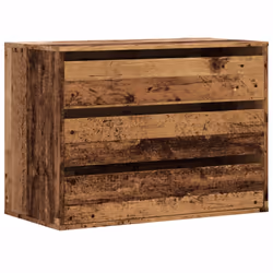 vidaXL Corner Chest of Drawers Storage Drawer Side Cabinet Engineered Wood - old wood, 80 x 41 x 58 cm