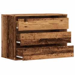 vidaXL Corner Chest of Drawers Storage Drawer Side Cabinet Engineered Wood - old wood, 80 x 41 x 58 cm - Additional view 4
