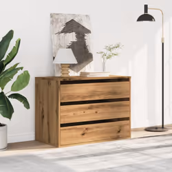 vidaXL Corner Chest of Drawers Storage Drawer Side Cabinet Engineered Wood - oak, 80 x 41 x 58 cm - Additional view 2