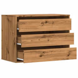 vidaXL Corner Chest of Drawers Storage Drawer Side Cabinet Engineered Wood - oak, 80 x 41 x 58 cm - Additional view 4