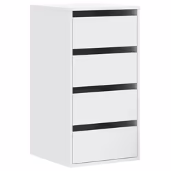 vidaXL Corner Chest of Drawers Storage Drawer Side Cabinet Engineered Wood - white, 40 x 41 x 76 cm