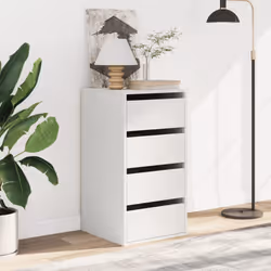 vidaXL Corner Chest of Drawers Storage Drawer Side Cabinet Engineered Wood - white, 40 x 41 x 76 cm