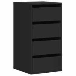 vidaXL Corner Chest of Drawers Storage Drawer Side Cabinet Engineered Wood - black, 40 x 41 x 76 cm