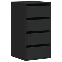 vidaXL Corner Chest of Drawers Storage Drawer Side Cabinet Engineered Wood - black, 40 x 41 x 76 cm