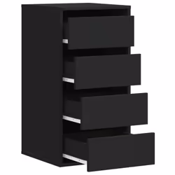 vidaXL Corner Chest of Drawers Storage Drawer Side Cabinet Engineered Wood - black, 40 x 41 x 76 cm - Additional view 4
