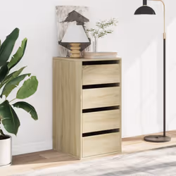 vidaXL Corner Chest of Drawers Storage Drawer Side Cabinet Engineered Wood - sonoma oak, 40 x 41 x 76 cm - Additional view 2