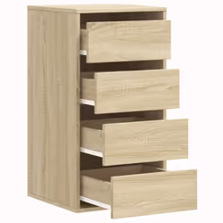 vidaXL Corner Chest of Drawers Storage Drawer Side Cabinet Engineered Wood - sonoma oak, 40 x 41 x 76 cm - Additional view 4