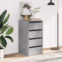 vidaXL Corner Chest of Drawers Storage Drawer Side Cabinet Engineered Wood - concrete grey, 40 x 41 x 76 cm - Additional view 2