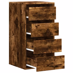 vidaXL Corner Chest of Drawers Storage Drawer Side Cabinet Engineered Wood - smoked oak, 40 x 41 x 76 cm - Additional view 4