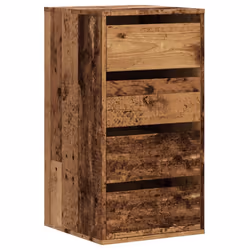 vidaXL Corner Chest of Drawers Storage Drawer Side Cabinet Engineered Wood - old wood, 40 x 41 x 76 cm
