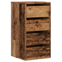 vidaXL Corner Chest of Drawers Storage Drawer Side Cabinet Engineered Wood - old wood, 40 x 41 x 76 cm