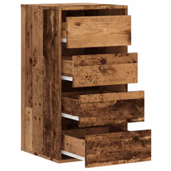 vidaXL Corner Chest of Drawers Storage Drawer Side Cabinet Engineered Wood - old wood, 40 x 41 x 76 cm - Additional view 4