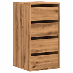 vidaXL Corner Chest of Drawers Storage Drawer Side Cabinet Engineered Wood - oak, 40 x 41 x 76 cm