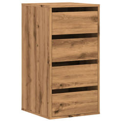 vidaXL Corner Chest of Drawers Storage Drawer Side Cabinet Engineered Wood - oak, 40 x 41 x 76 cm