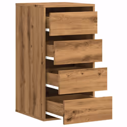 vidaXL Corner Chest of Drawers Storage Drawer Side Cabinet Engineered Wood - oak, 40 x 41 x 76 cm - Additional view 4