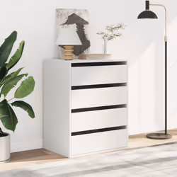 vidaXL Corner Chest of Drawers Storage Drawer Side Cabinet Engineered Wood - white, 60 x 41 x 76 cm