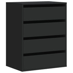 vidaXL Corner Chest of Drawers Storage Drawer Side Cabinet Engineered Wood - black, 60 x 41 x 76 cm