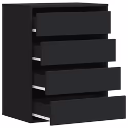 vidaXL Corner Chest of Drawers Storage Drawer Side Cabinet Engineered Wood - black, 60 x 41 x 76 cm - Additional view 4