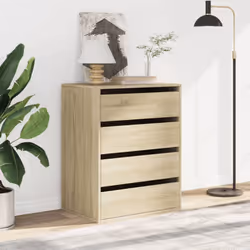 vidaXL Corner Chest of Drawers Storage Drawer Side Cabinet Engineered Wood - sonoma oak, 60 x 41 x 76 cm - Additional view 2