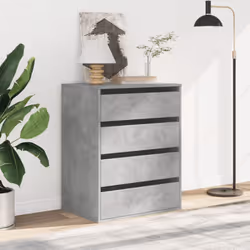 vidaXL Corner Chest of Drawers Storage Drawer Side Cabinet Engineered Wood - concrete grey, 60 x 41 x 76 cm - Additional view 2
