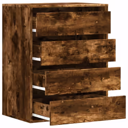 vidaXL Corner Chest of Drawers Storage Drawer Side Cabinet Engineered Wood - smoked oak, 60 x 41 x 76 cm - Additional view 4