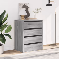 vidaXL Corner Chest of Drawers Storage Drawer Side Cabinet Engineered Wood - grey sonoma, 60 x 41 x 76 cm - Additional view 2