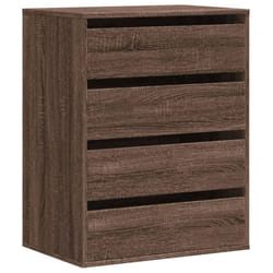 vidaXL Corner Chest of Drawers Storage Drawer Side Cabinet Engineered Wood - brown oak, 60 x 41 x 76 cm