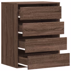 vidaXL Corner Chest of Drawers Storage Drawer Side Cabinet Engineered Wood - brown oak, 60 x 41 x 76 cm - Additional view 4