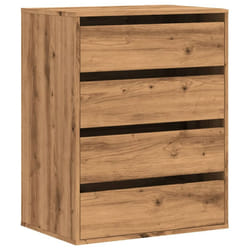 vidaXL Corner Chest of Drawers Storage Drawer Side Cabinet Engineered Wood - oak, 60 x 41 x 76 cm