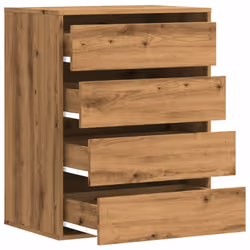 vidaXL Corner Chest of Drawers Storage Drawer Side Cabinet Engineered Wood - oak, 60 x 41 x 76 cm - Additional view 4