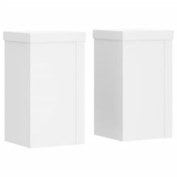 vidaXL Plant Stands Garden Plant Pot Holder Flower Stand 2 pcs Engineered wood - white, 10 x 10 x 18 cm