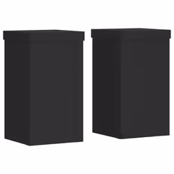 vidaXL Plant Stands Garden Plant Pot Holder Flower Stand 2 pcs Engineered wood - black, 10 x 10 x 18 cm