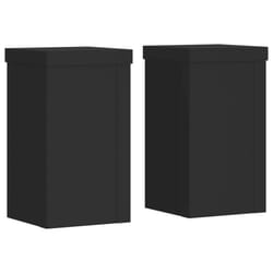 vidaXL Plant Stands Garden Plant Pot Holder Flower Stand 2 pcs Engineered wood - black, 10 x 10 x 18 cm