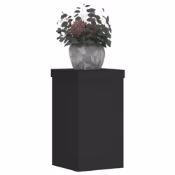 vidaXL Plant Stands Garden Plant Pot Holder Flower Stand 2 pcs Engineered wood - black, 10 x 10 x 18 cm