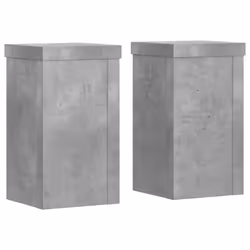 vidaXL Plant Stands Garden Plant Pot Holder Flower Stand 2 pcs Engineered wood - concrete grey, 10 x 10 x 18 cm