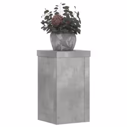 vidaXL Plant Stands Garden Plant Pot Holder Flower Stand 2 pcs Engineered wood - concrete grey, 10 x 10 x 18 cm